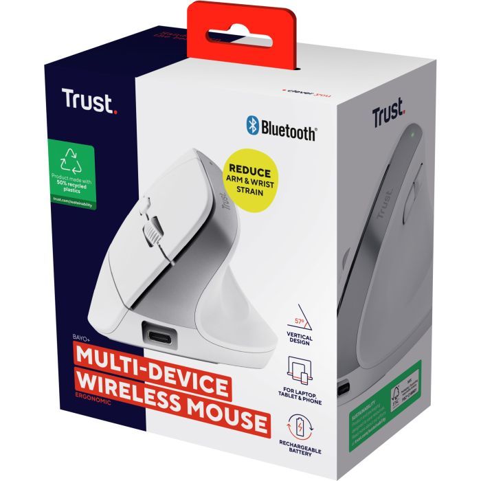 Мышка Trust Bayo+ Ergonomic Wireless/Bluetooth Black (25146) изображение 8
