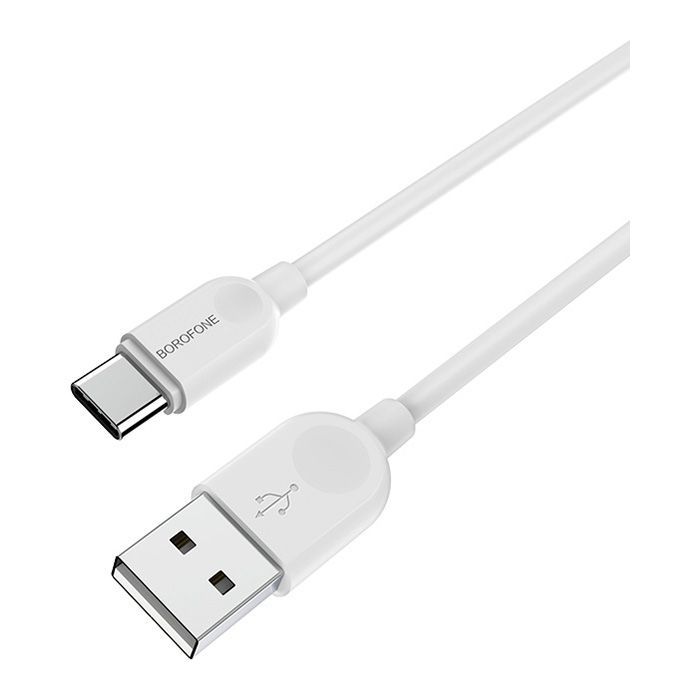 Дата кабель USB 2.0 AM to USB-C 1.0m 2.4A PVC BX14 white BOROFONE (6957531089995) изображение 2