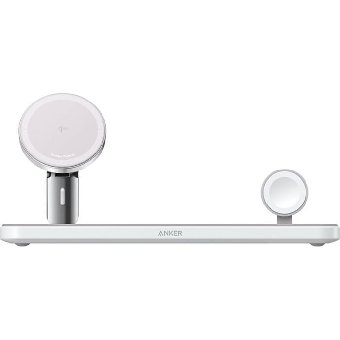Зарядний пристрій Anker MagGo Wireless Charging Station 15W 3-in-1 Pad White (B25M1321) зображення 2