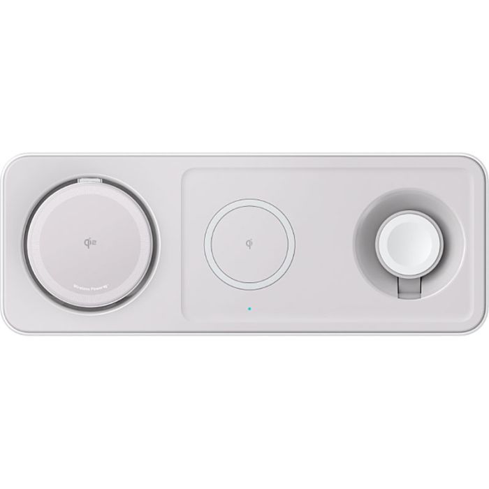 Зарядний пристрій Anker MagGo Wireless Charging Station 15W 3-in-1 Pad White (B25M1321) зображення 5