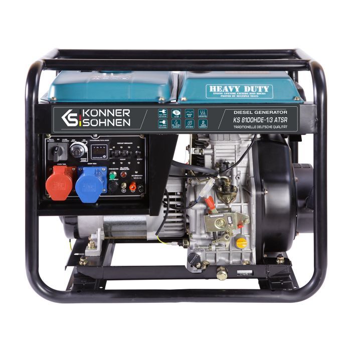 Генератор Konner&Sohnen дизельный KS 8100HDE-1/3 ATSR (EURO V), 230/400В, 5.5/6.0kW, ATS, 117кг (KS8100HDE-1/3ATSR)