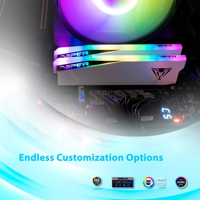 Модуль пам'яті для комп'ютера DDR5 32GB (2x16GB) 6400 MHz Viper Elite 5 RGB Patriot (PVER532G64C32KW) зображення 9