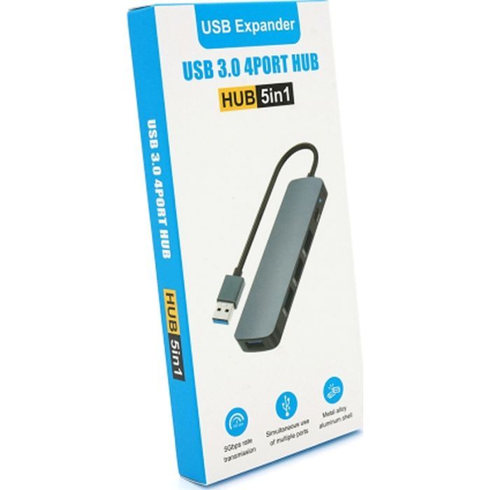 Концентратор Voltronic USB 3.0 to 4xUSB 0.2m aluminum (YT-3H4/2TB) изображение 4