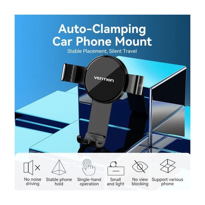 Універсальний автотримач Vention 4.7-7.2" Car Phone Mount With Duckbill Clip Black (KCGB0) зображення 3