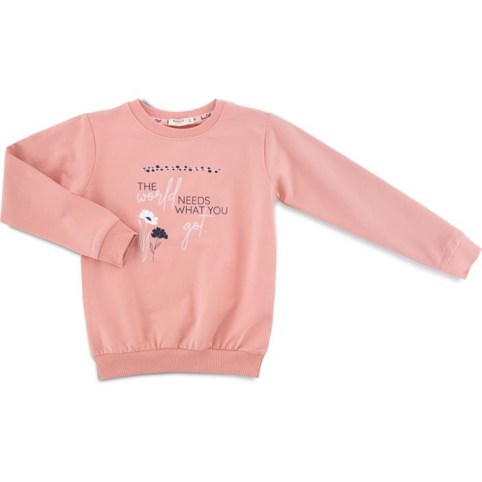 Спортивний костюм дитячий Breeze з квіточками (22098-134G-peach) зображення 2