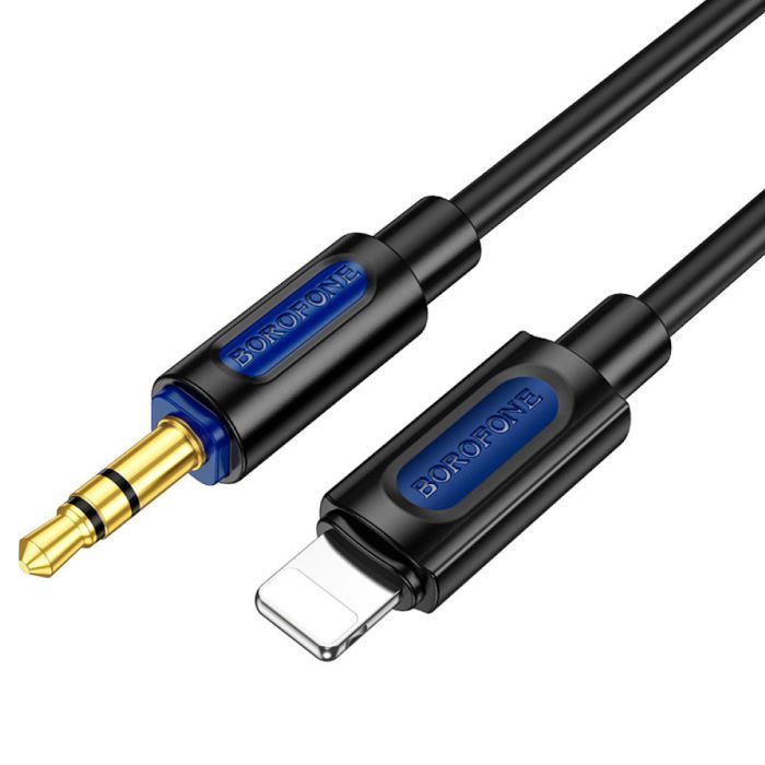 Кабель мультимедійний Lightning to 3.5mm M 1.0m silicone black BOROFONE (6941991114397) зображення 3