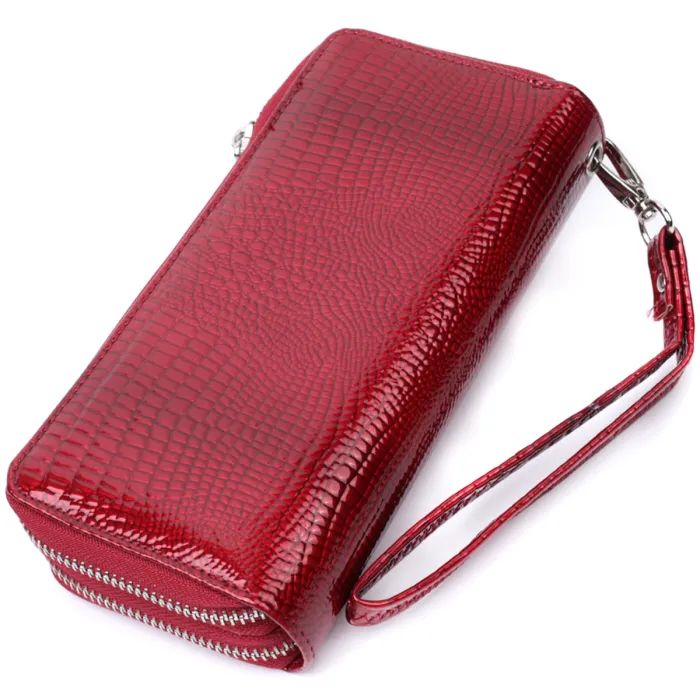 Гаманець ST Leather З лакованої натуральної шкіри Червоний (22692) зображення 2
