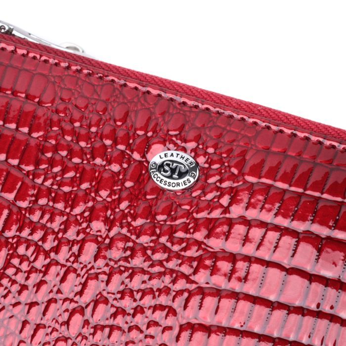 Гаманець ST Leather З лакованої натуральної шкіри Червоний (22692) зображення 5