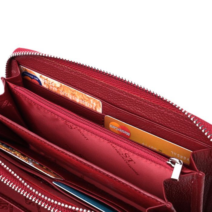 Гаманець ST Leather З лакованої натуральної шкіри Червоний (22692) зображення 9