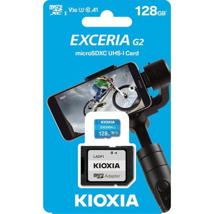 Карта памяти Kioxia 128GB microSDXC class 10 UHS-I U3 V30 A1 Exceria G2 (LMEX2L128GG2) изображение 3