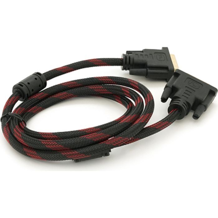 Кабель мультимедийный DVI M to DVI M 5.0m 24+1pin black/red Merlion (YT-DVI(M)/(M)NY/RD-5.0m) изображение 2