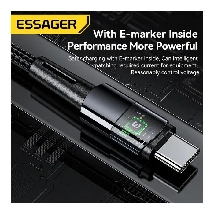 Дата кабель USB-C to USB-C 1.0m 240W Essager (EXCTT3-CG0G-P) изображение 10