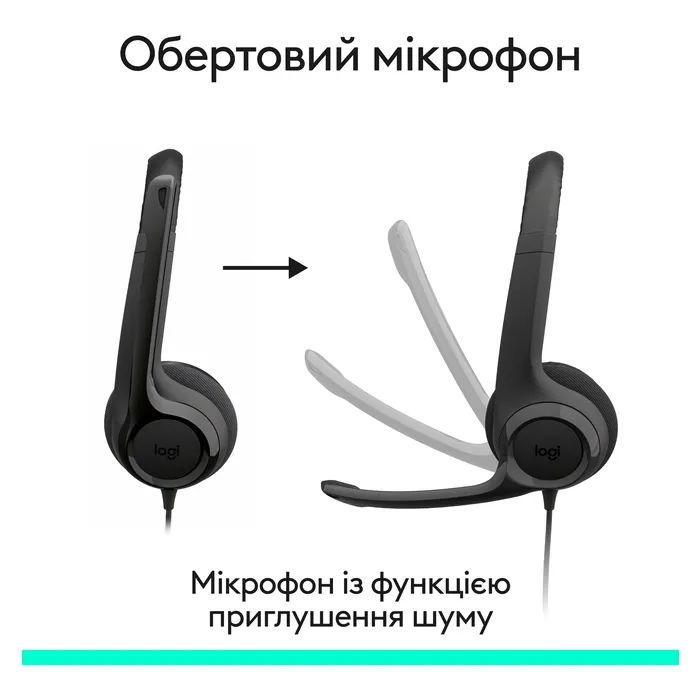 Навушники Logitech H390 USB-C Midnight Black (981-001576) зображення 2