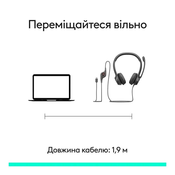 Навушники Logitech H390 USB-C Midnight Black (981-001576) зображення 8