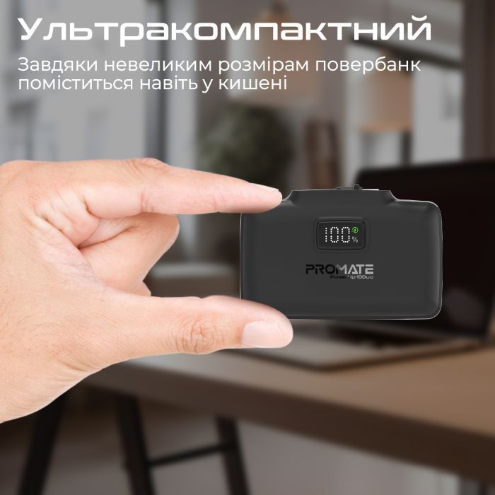 Батарея універсальна Promate 10000mAh PD/20W (powerup-10duo.black) зображення 8