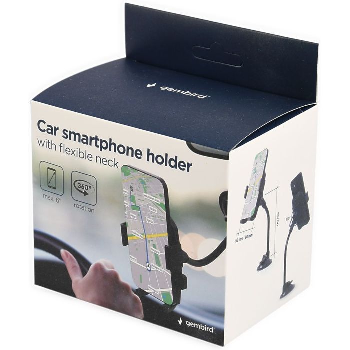 Универсальный автодержатель Gembird 55-80 мм, крепление на стекло (TA-CHW-04) изображение 6