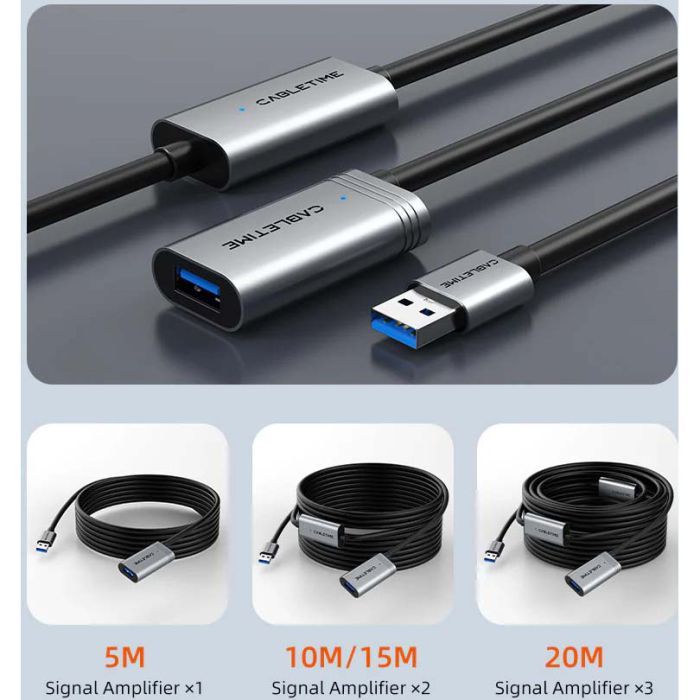 Дата кабель USB 3.0 AM/AF 20.0m active Cabletime (CA915194) изображение 6