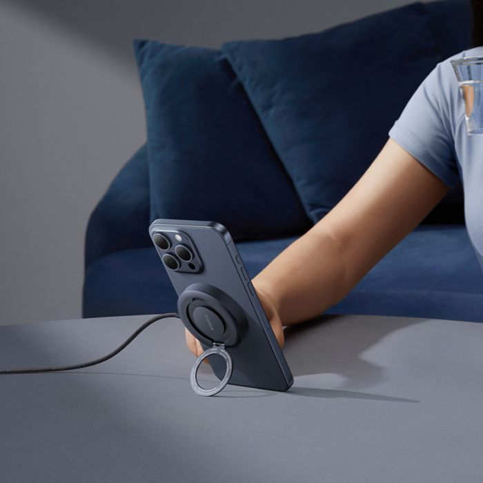 Зарядное устройство Baseus Simple Mini4 Magnetic Wireless Charging Stand Qi2 15W Cosmic Black (P10273300121-01) изображение 10