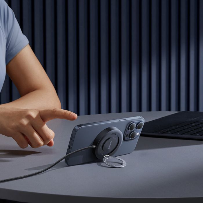 Зарядное устройство Baseus Simple Mini4 Magnetic Wireless Charging Stand Qi2 15W Cosmic Black (P10273300121-01) изображение 9