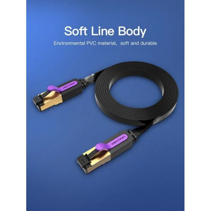 Патч-корд 1.5м FTP cat 7 RJ-45 black Vention (ICABG) изображение 2