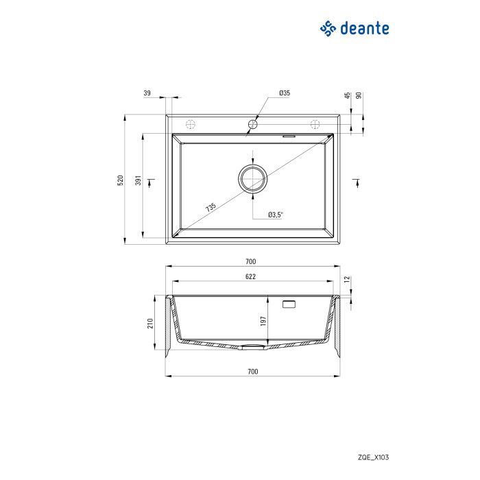 Мийка кухонна Deante Eridan металічний графіт (ZQE_G103) зображення 4