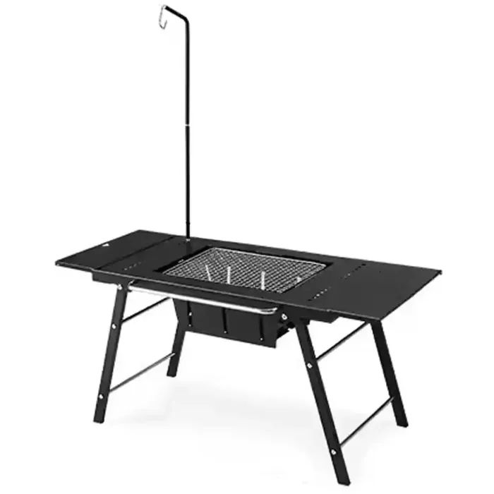 Туристичний стіл Naturehike CNK2350CF018 для барбекю сталевий чорний (6976507663960)