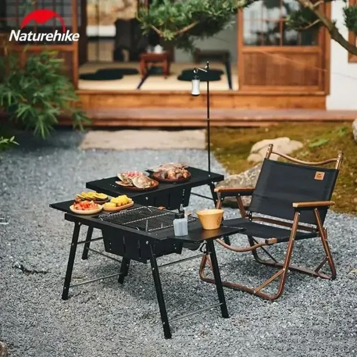 Туристичний стіл Naturehike CNK2350CF018 для барбекю сталевий чорний (6976507663960) зображення 7