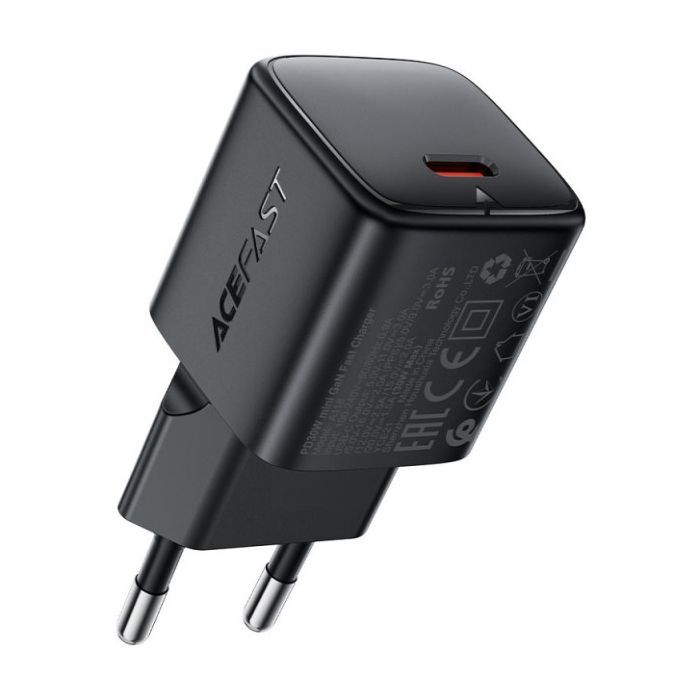 Зарядное устройство Acefast 1xUSB-C 30W GaN A118 black (6974316284994)