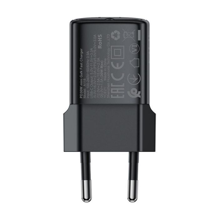Зарядное устройство Acefast 1xUSB-C 30W GaN A118 black (6974316284994) изображение 4