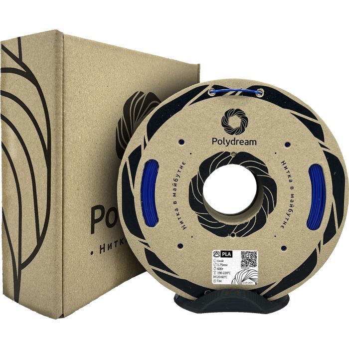 Пластик для 3D-принтера Polydream PLA 1,75mm 0,6 кг Blue (2100000019816) изображение 2
