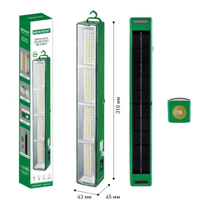 Фонарь NEWVEW NV-E967T Solar Panel 4000mAh Green (NWVW-NV-E967T-GN) изображение 6