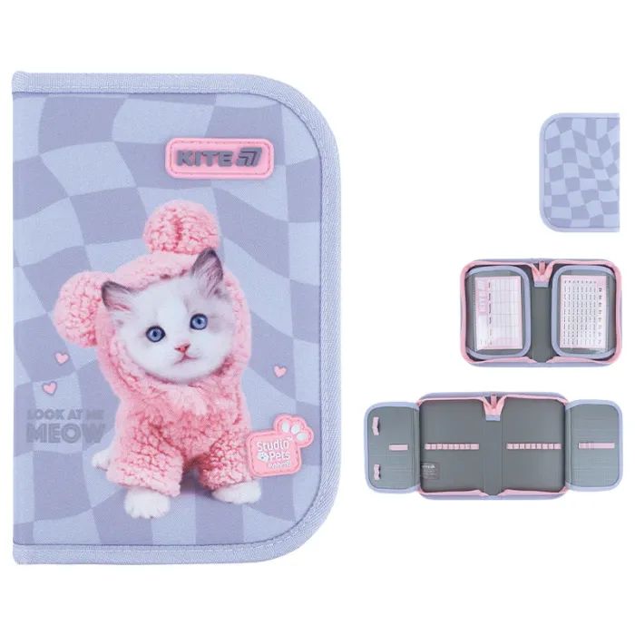 Пенал Kite Studio Pets 622, без наповнення, 1 відділення, 2 відвороти (SP26-622)