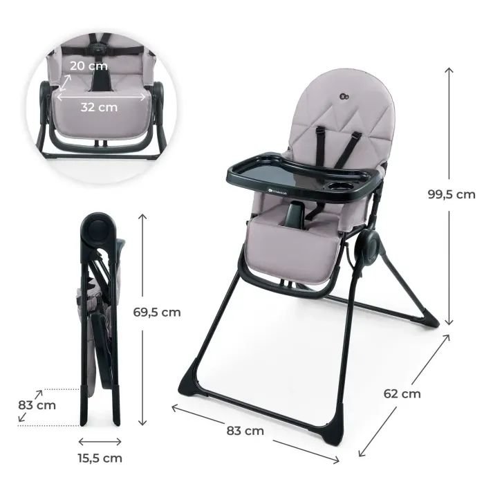 Стілець для годування Kinderkraft Binci Grey (5902533928002) зображення 5