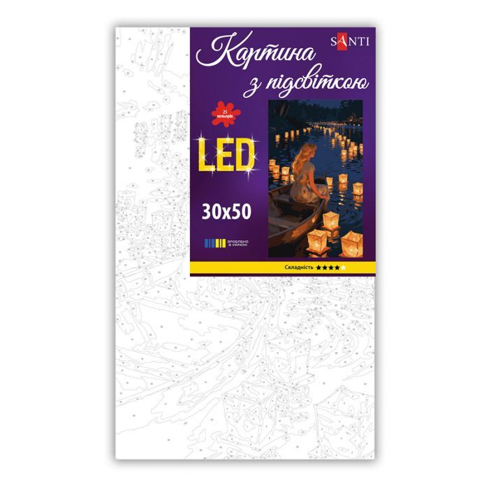 Картина по номерам Santi Дівчина і ліхтарі мрій 30x50см LED підсвіткою (956555) изображение 2