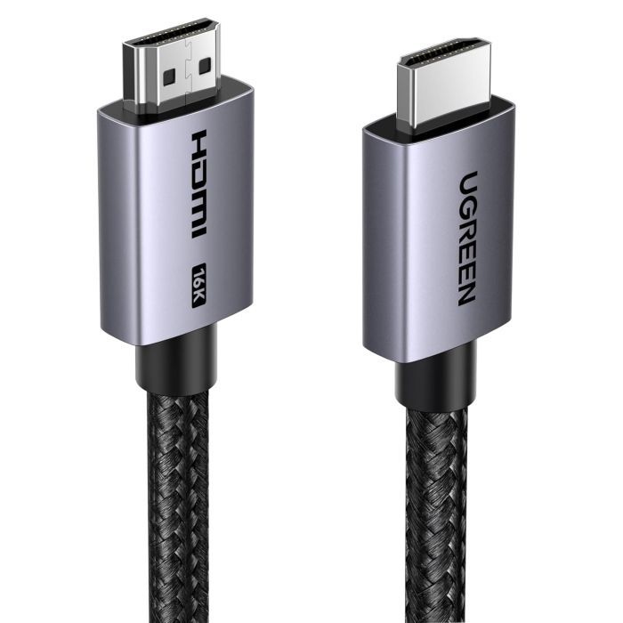 Кабель мультимедийный HDMI M to HDMI M 2.0m V2.2 16K60Hz 96Gbps braided black Ugreen (65900)