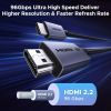 Кабель мультимедийный HDMI M to HDMI M 2.0m V2.2 16K60Hz 96Gbps braided black Ugreen (65900) изображение 4