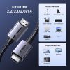 Кабель мультимедийный HDMI M to HDMI M 2.0m V2.2 16K60Hz 96Gbps braided black Ugreen (65900) изображение 6