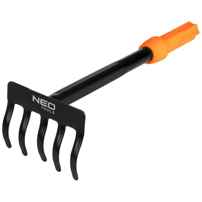 Грабли Neo Tools садовые, ширина 8.5см, 5 зубцов, 25см, система NEO Click, 0.12кг (95-073)