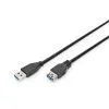 Дата кабель USB 2.0 AM/AF 1.8m black Digitus (AK-300203-018-S)