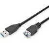 Дата кабель USB 2.0 AM/AF 1.8m black Digitus (AK-300203-018-S)