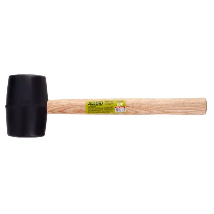 Киянка Alloid резиновая, 680г, черная, ручка из древесины (RM-16680W)