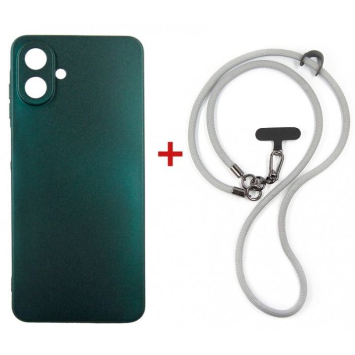 Чехол для мобильного телефона Dengos Case + Cross-body Strap Samsung Galaxy A07 Black+Grey (DG-KM-CCRB-15)