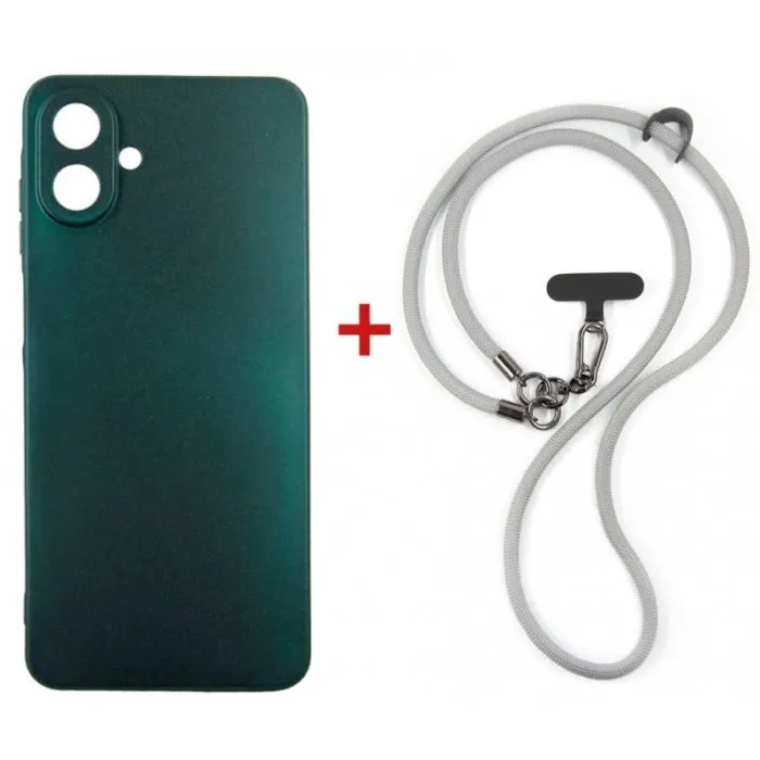 Чехол для мобильного телефона Dengos Case + Cross-body Strap Samsung Galaxy A07 Green+Grey (DG-KM-CCRB-17)