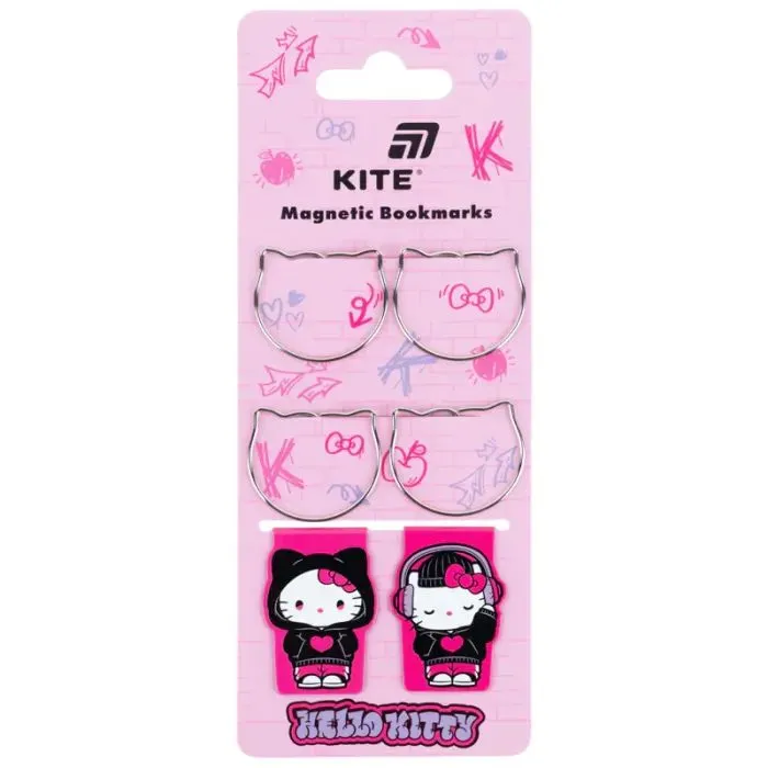 Закладки для книг Kite набор магнитных закладок с фигурными скрепками Hello Kitty (HK26-495)