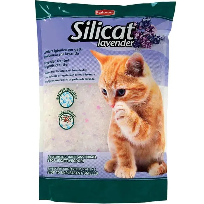Наполнитель для туалета Padovan Silicat Lavender силикалевый 2.2 кг (8001254004990)