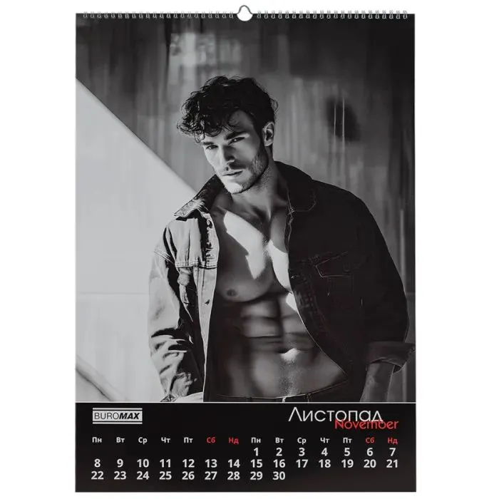Календар Buromax настінний А2 2027 рік, 1 пружина, Men (BM.210654) зображення 11