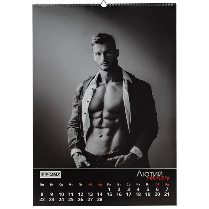 Календар Buromax настінний А2 2027 рік, 1 пружина, Men (BM.210654) зображення 3