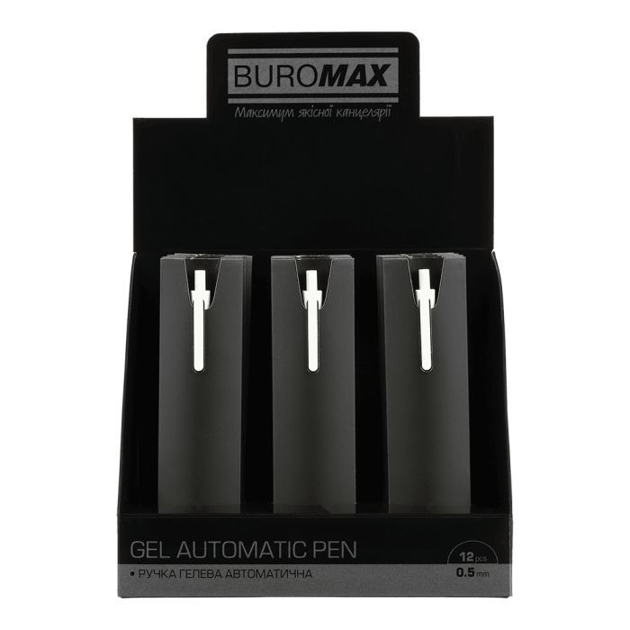 Ручка гелева Buromax автоматична SILK, 0,5 мм, сині чорнила, синя (BM.83100-02) зображення 5