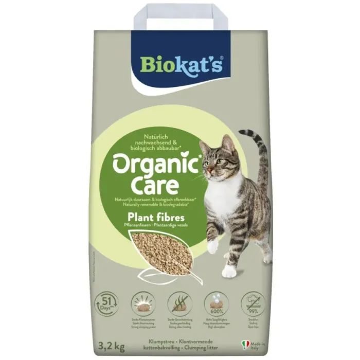 Наповнювач для туалету Biokat's Organic Care рослинний 30 л/12 кг (4002064617435)