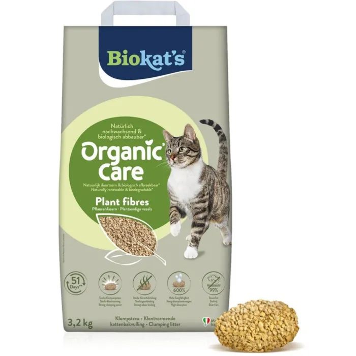 Наповнювач для туалету Biokat's Organic Care рослинний 30 л/12 кг (4002064617435) зображення 2